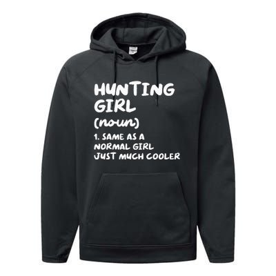 Hunting Girl Definition Funny Performance Fleece Hoodie