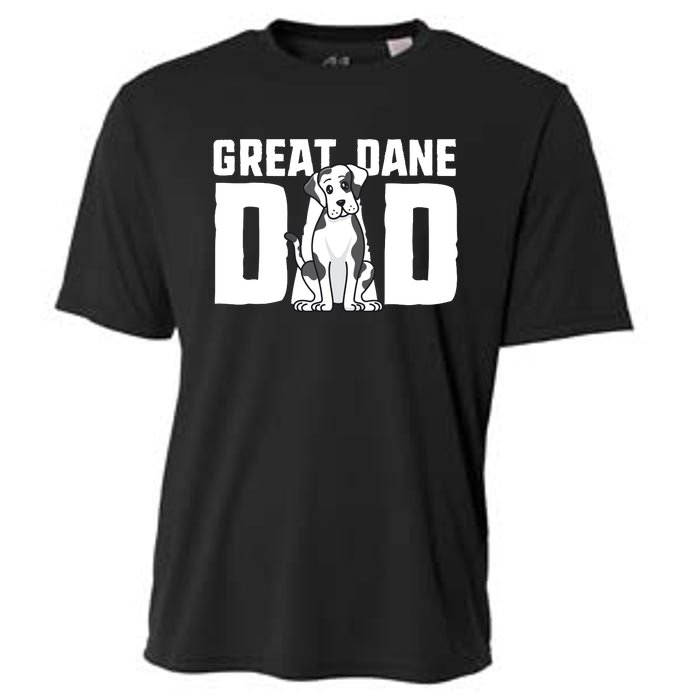 Harlequin Great Dane Dad Dog Father Puppy Adoption Owner Cooling Performance Crew T-Shirt