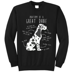 Harlequin Great Dane Dog Anatomy Funny Pet Mom Cute Dog Dad Sweatshirt