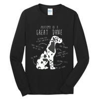 Harlequin Great Dane Dog Anatomy Funny Pet Mom Cute Dog Dad Tall Long Sleeve T-Shirt