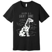 Harlequin Great Dane Dog Anatomy Funny Pet Mom Cute Dog Dad Premium T-Shirt