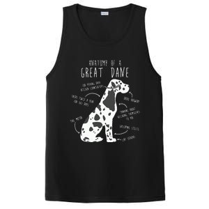 Harlequin Great Dane Dog Anatomy Funny Pet Mom Cute Dog Dad PosiCharge Competitor Tank