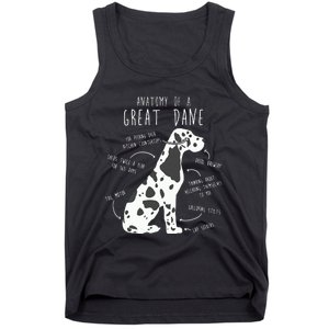 Harlequin Great Dane Dog Anatomy Funny Pet Mom Cute Dog Dad Tank Top