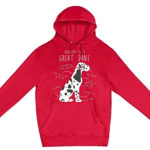 Harlequin Great Dane Dog Anatomy Funny Pet Mom Cute Dog Dad Premium Pullover Hoodie