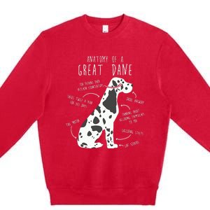 Harlequin Great Dane Dog Anatomy Funny Pet Mom Cute Dog Dad Premium Crewneck Sweatshirt