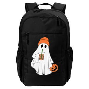 Halloween Ghost Drinking Coffee Ghost Ice Coffee Daily Commute Backpack