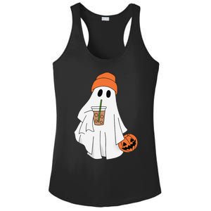 Halloween Ghost Drinking Coffee Ghost Ice Coffee Ladies PosiCharge Competitor Racerback Tank