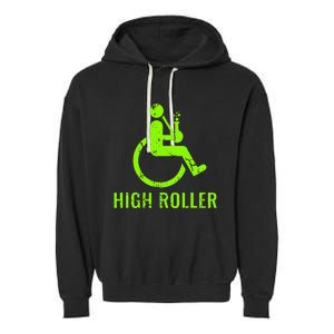 Handicap Gift Disabled Ampu Humor Wheelchair Garment-Dyed Fleece Hoodie