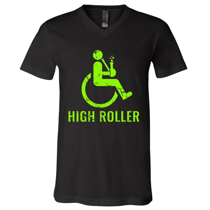 Handicap Gift Disabled Ampu Humor Wheelchair V-Neck T-Shirt