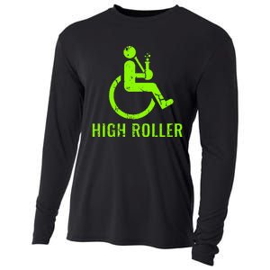 Handicap Gift Disabled Ampu Humor Wheelchair Cooling Performance Long Sleeve Crew