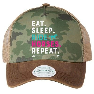 Horse Girl Eat Sleep Ride Horses Repeat Horseback Riding Legacy Tie Dye Trucker Hat