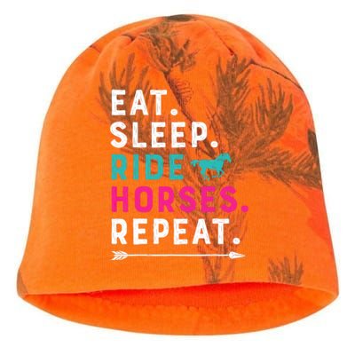 Horse Girl Eat Sleep Ride Horses Repeat Horseback Riding Kati - Camo Knit Beanie