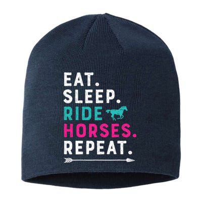 Horse Girl Eat Sleep Ride Horses Repeat Horseback Riding Sustainable Beanie