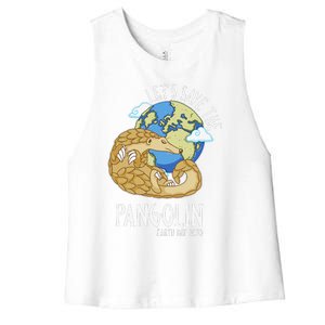 Happy Green Earth Day Let's Save The Pangolin Species Women's Racerback Cropped Tank