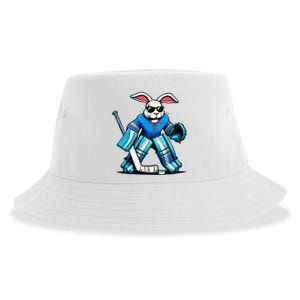 Hockey Goalie Easter Bunny Eggs Sustainable Bucket Hat