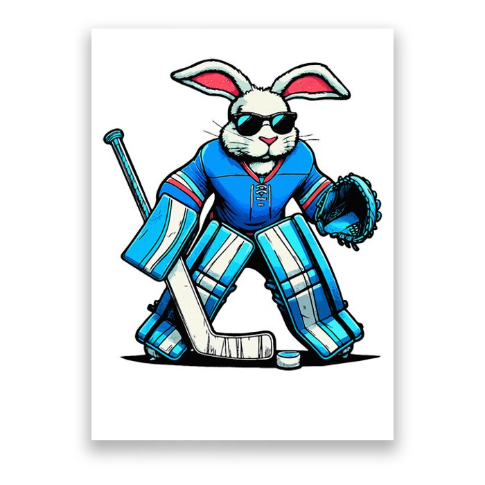 Hockey Goalie Easter Bunny Eggs Poster