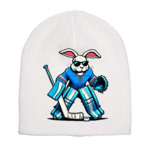 Hockey Goalie Easter Bunny Eggs Short Acrylic Beanie