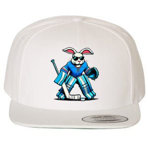 Hockey Goalie Easter Bunny Eggs Wool Snapback Cap