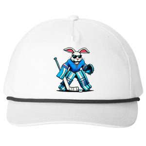 Hockey Goalie Easter Bunny Eggs Snapback Five-Panel Rope Hat