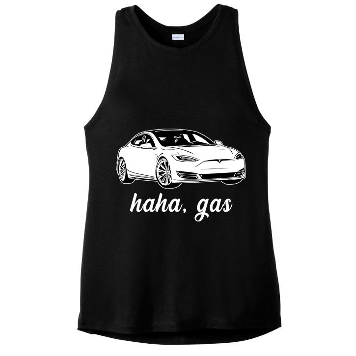 Haha Gas Electric Car Ladies PosiCharge Tri-Blend Wicking Tank