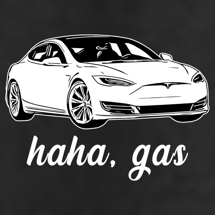 Haha Gas Electric Car 7 Panel Mesh Trucker Snapback Hat