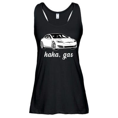 Haha Gas Electric Car Ladies Essential Flowy Tank