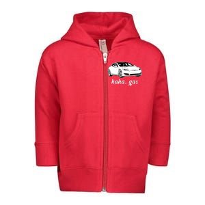 Haha Gas Electric Car Toddler Zip Fleece Hoodie