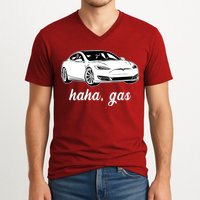 Haha Gas Electric Car V-Neck T-Shirt