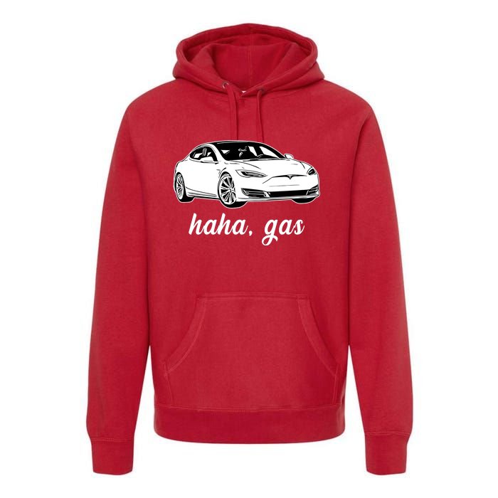 Haha Gas Electric Car Premium Hoodie