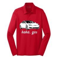 Haha Gas Electric Car Silk Touch Performance Long Sleeve Polo