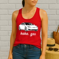 Haha Gas Electric Car Womens Tank Top