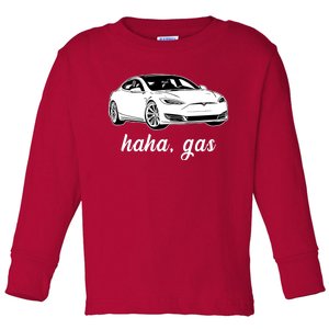 Haha Gas Electric Car Toddler Long Sleeve Shirt