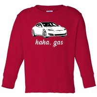 Haha Gas Electric Car Toddler Long Sleeve Shirt