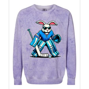 Hockey Goalie Easter Bunny Eggs Colorblast Crewneck Sweatshirt