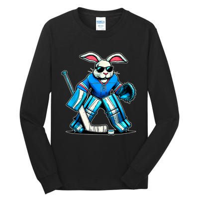 Hockey Goalie Easter Bunny Eggs Tall Long Sleeve T-Shirt