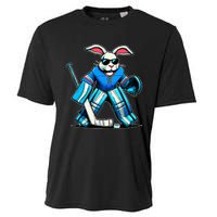 Hockey Goalie Easter Bunny Eggs Cooling Performance Crew T-Shirt