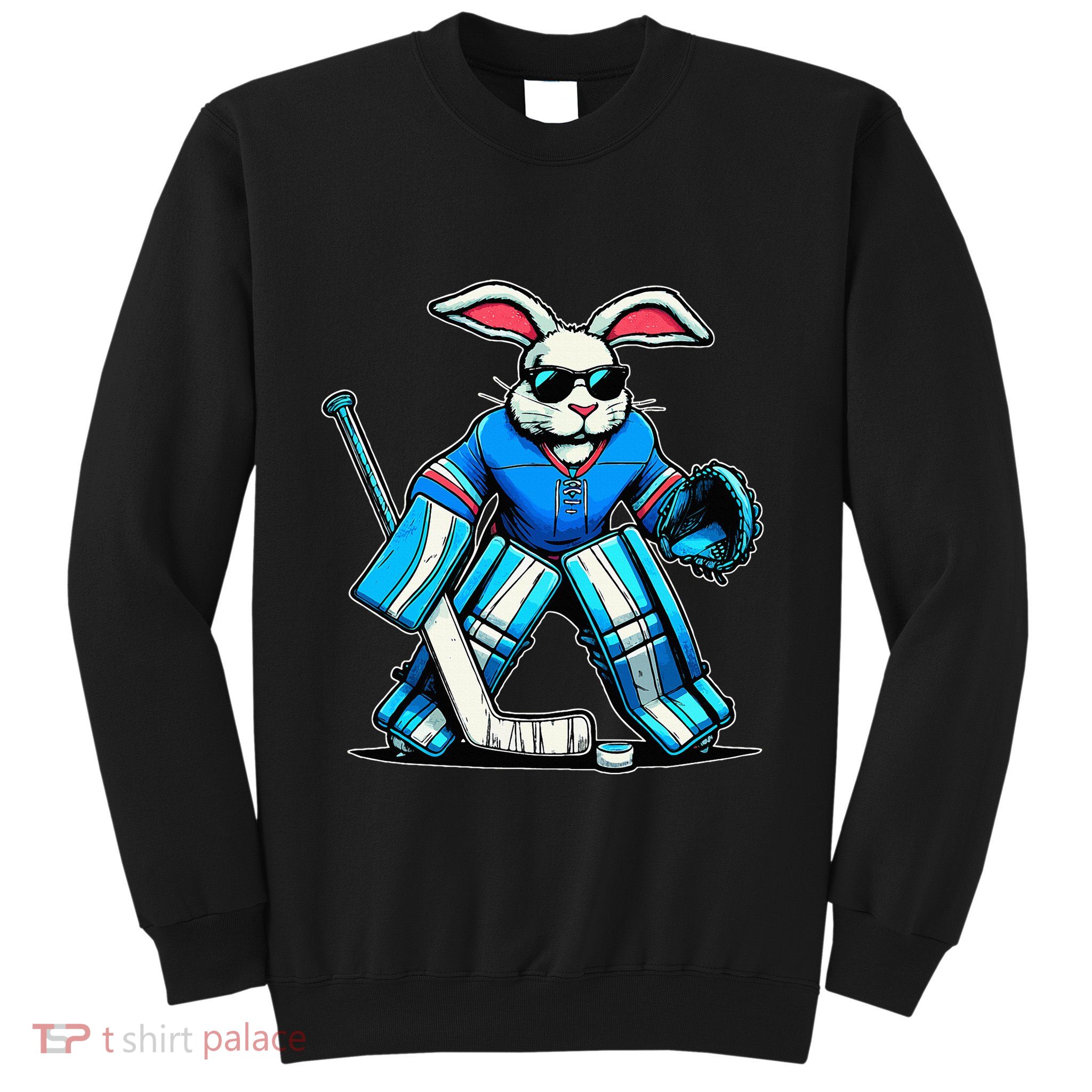 Hockey Goalie Easter Bunny Eggs Sweatshirt