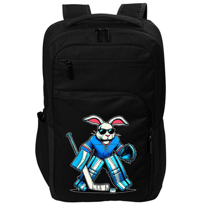 Hockey Goalie Easter Bunny Eggs Impact Tech Backpack
