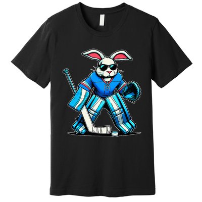 Hockey Goalie Easter Bunny Eggs Premium T-Shirt