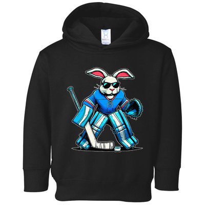 Hockey Goalie Easter Bunny Eggs Toddler Hoodie
