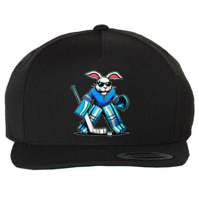 Hockey Goalie Easter Bunny Eggs Wool Snapback Cap
