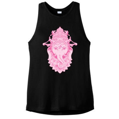 Hindu Ganesh Elephant Yoga Gift Ladies PosiCharge Tri-Blend Wicking Tank