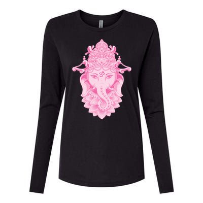 Hindu Ganesh Elephant Yoga Gift Womens Cotton Relaxed Long Sleeve T-Shirt