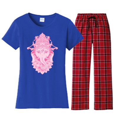 Hindu Ganesh Elephant Yoga Gift Women's Flannel Pajama Set