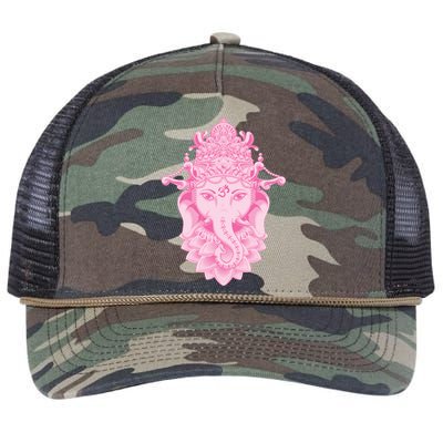 Hindu Ganesh Elephant Yoga Gift Retro Rope Trucker Hat Cap