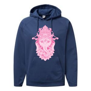 Hindu Ganesh Elephant Yoga Gift Performance Fleece Hoodie