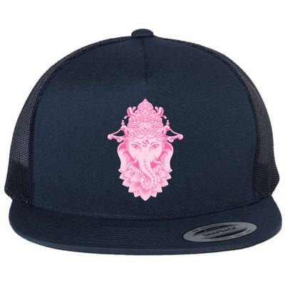 Hindu Ganesh Elephant Yoga Gift Flat Bill Trucker Hat