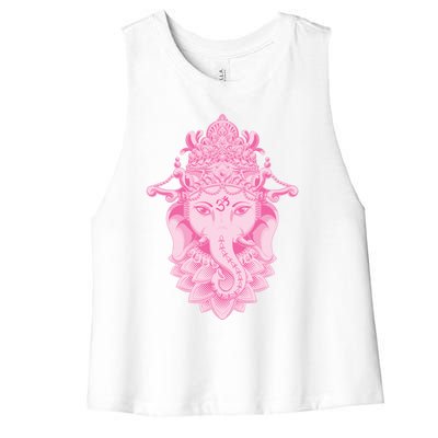 Hindu Ganesh Elephant Yoga Gift Women's Racerback Cropped Tank