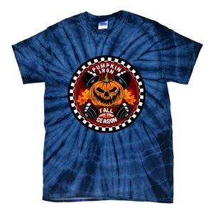 Halloween Gym Fitness Pumpkin Iron Fall Good Vibes Season Gift Tie-Dye T-Shirt