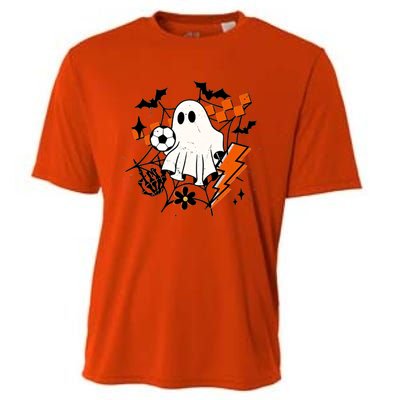 Halloween Ghost Football Football Coach Halloween Funny Gift Cooling Performance Crew T-Shirt